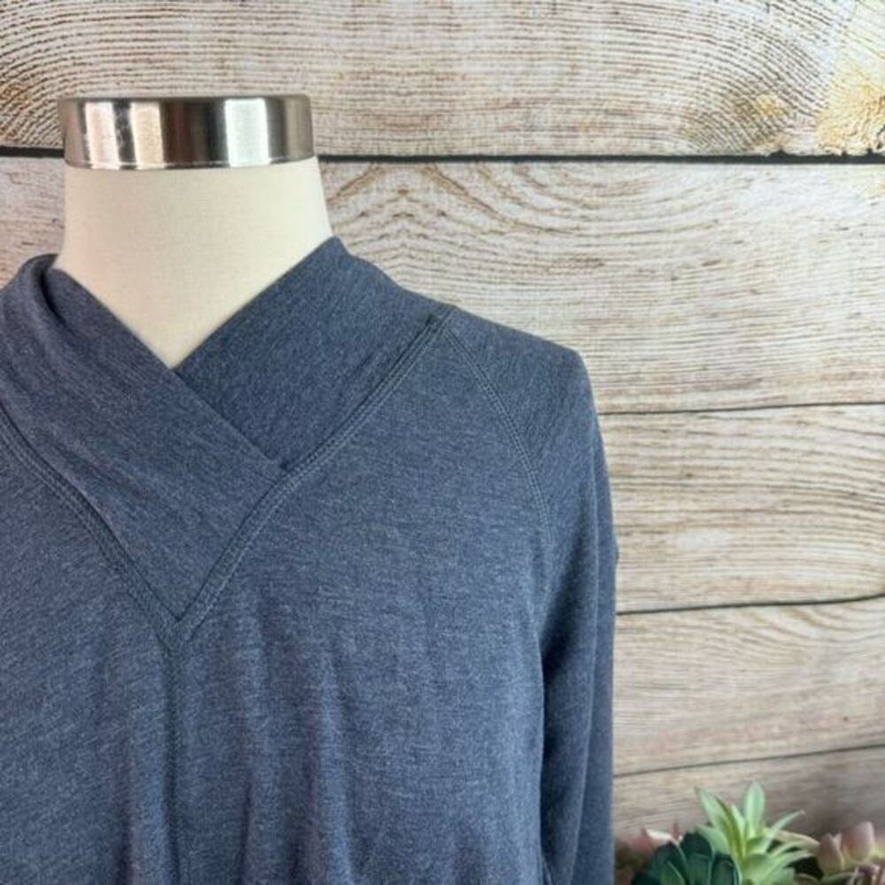 PureJill‎ J Jill Affinity French Terry Pima Cotton Tunic Top V-Neck Blue Size XS - Picture 2 of 7